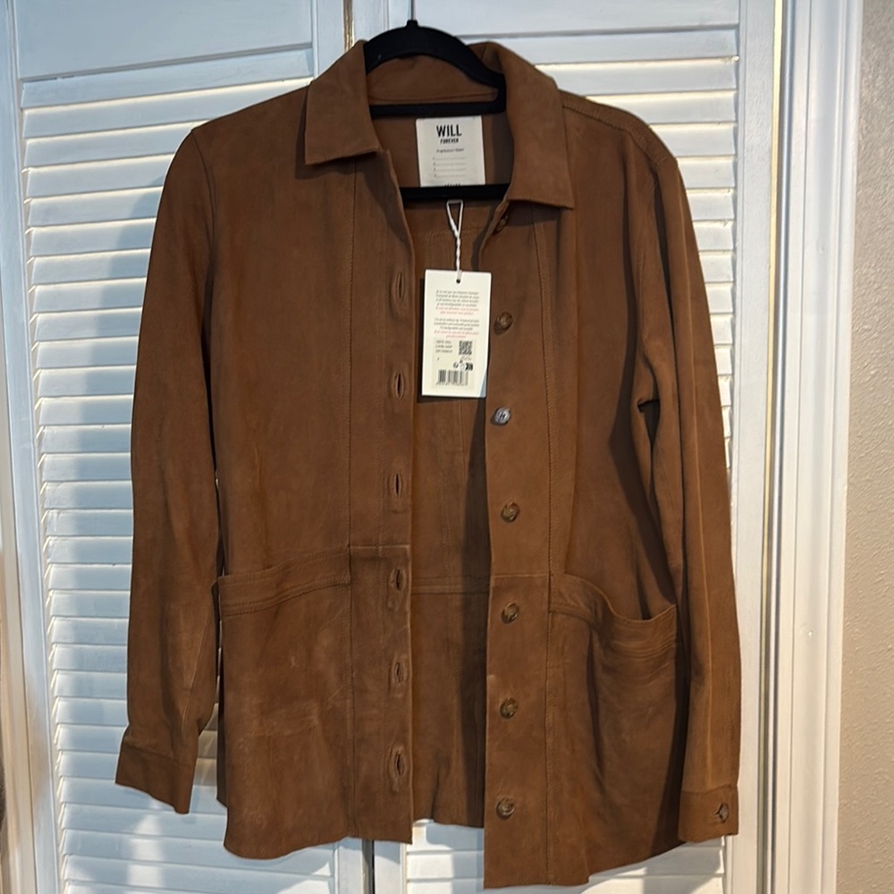 Sezane Camel Suede Jacket